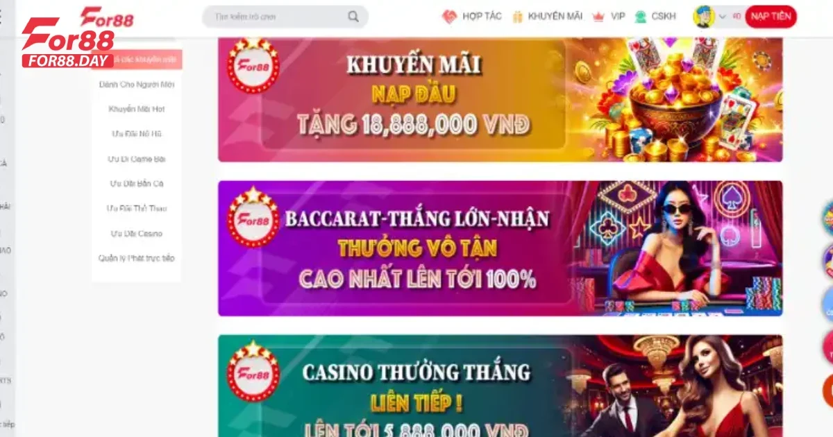 Ưu đãi và khuyến mãi hấp dẫn tại For88